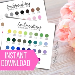 Embroidery Thread Color Chart, Simthread Color Chart, Simthread 63 Color Chart, Embroidery Business, Thread Color Chart