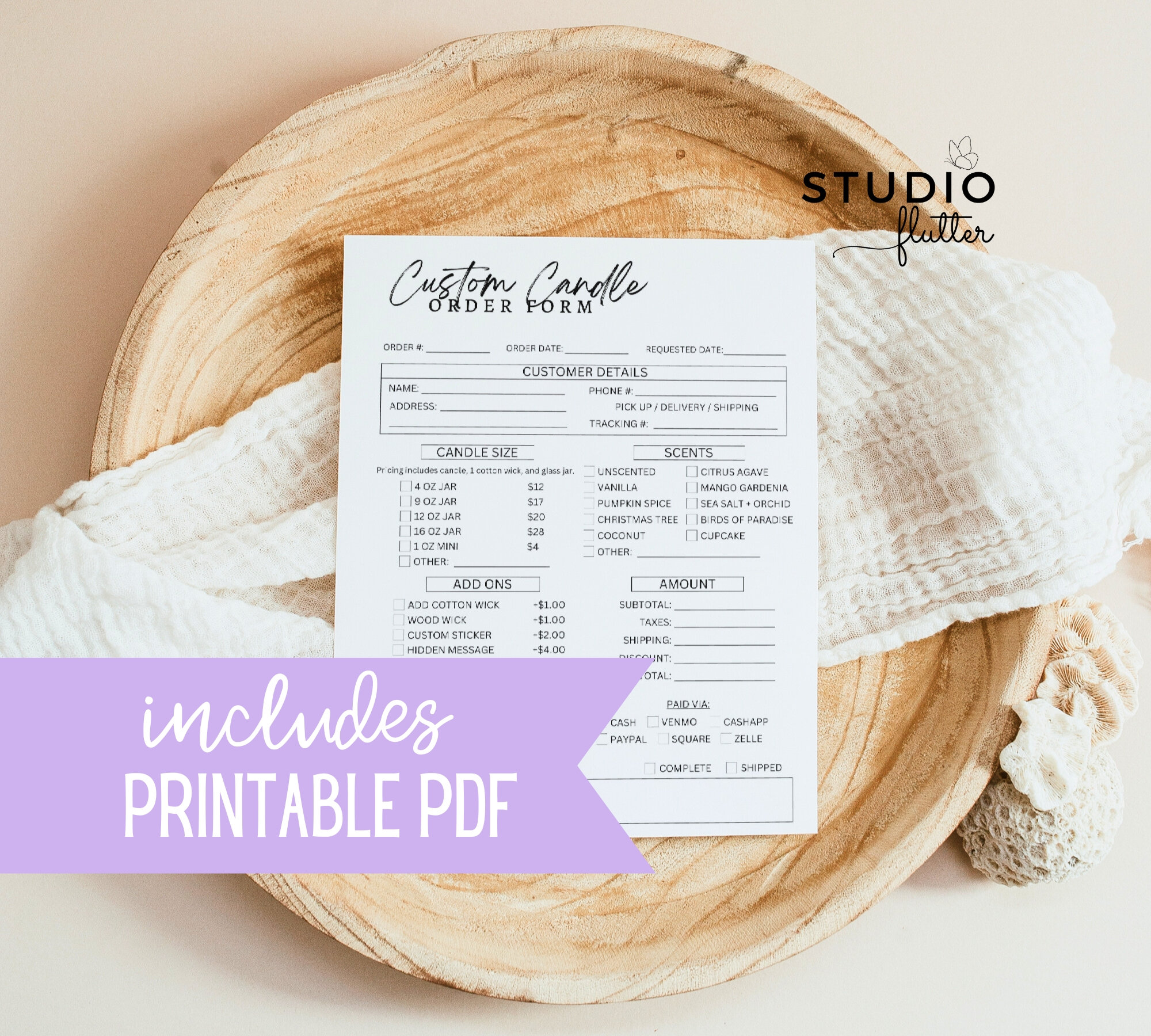 Form Editable Candle Form Order Form Template Canva Forms Custom Candle ...