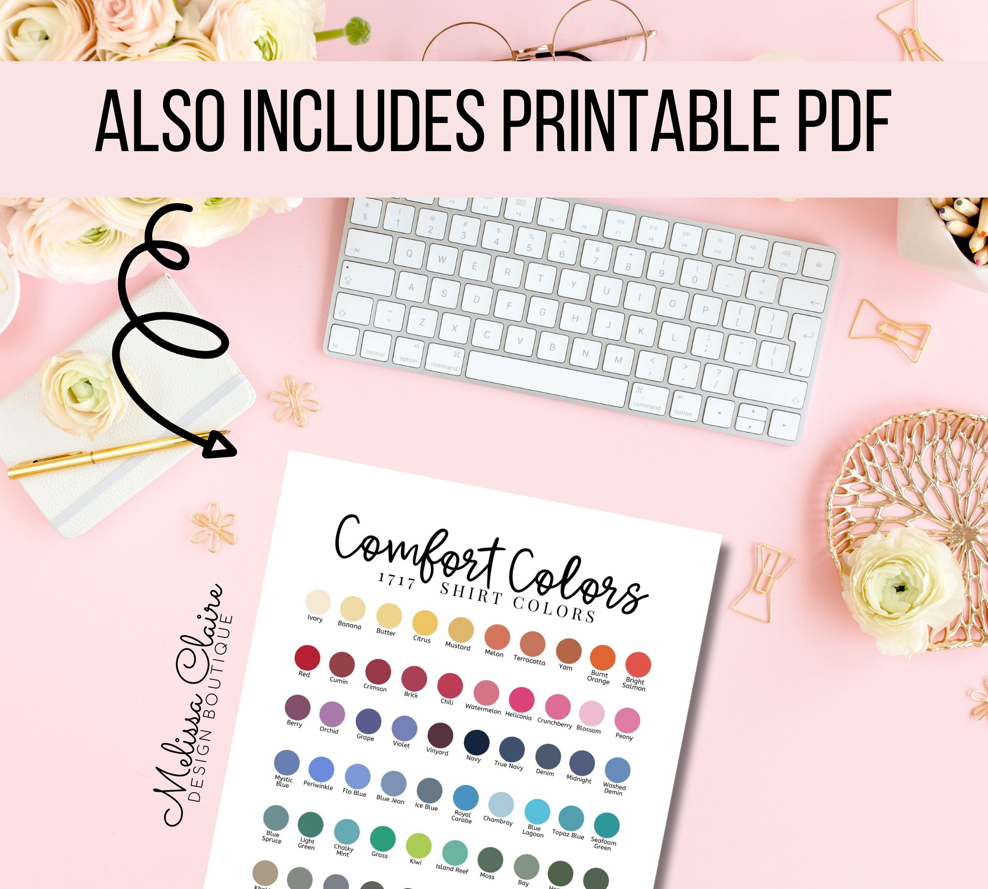 Tshirt Color Chart, Comfort Colors Color Chart, Comfort Colors 1717