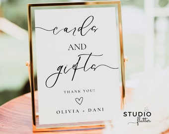Sign Template Cards and Gifts Sign Template Modern Minimalist Wedding Sign Wedding Gifts Sign Bridal Shower Gift Sign Baby Shower Gift Sign