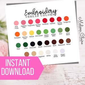 Embroidery Thread Color Chart, Isacord Color Chart, Isacord Embroidery Thread 30 Color Chart, Embroidery Business, Thread Color Chart