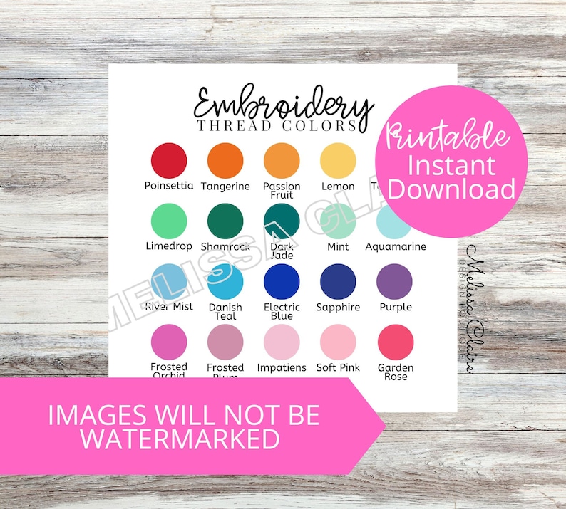 Embroidery Thread Color Chart, Isacord Color Chart, Isacord 20 Color ...