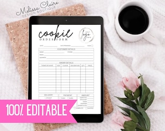 Form Editable Cookie Order Form Template Canva Forms Custom Cookie Invoice Form Cookie Pricing Business Template Printable Order Form