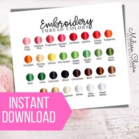 Embroidery Thread Color Chart - Essential Swatch Guide for Monogram ...