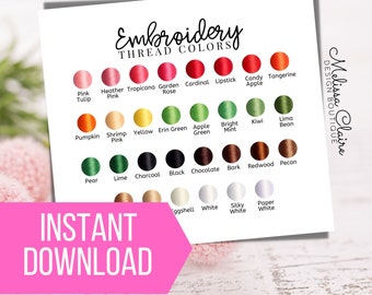 Embroidery Thread Color Chart, Isacord Color Chart, Isacord Embroidery Thread 30 Color Chart, Embroidery Business, Thread Color Chart