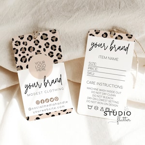 Editable Hanging Tag Template, Printable Fashion Label Template, Editable Boutique Swing Tags, Clothing Tags, Price Tags, Garment Care