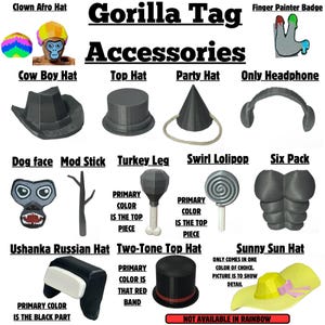 GTAG Accessories for 8” Inch DracoderArts Gorilla Tag Fidget Toy  - Gorilla Sold Separately (See Other Listings)