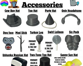 GTAG Accessories for 8” Inch DracoderArts Gorilla Tag Fidget Toy  - Gorilla Sold Separately (See Other Listings)