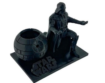 STL Darth Vader and Death Star Pen Holder STL File for Personal Use Only - Star Wars lightsaber pen holder - Digital File Only