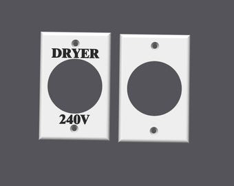 STL Dryer Outlet Cover For 240V Round 3 Wire Receptacle 1 Gang - Single Gang Outlet Cover - For 3D Printing