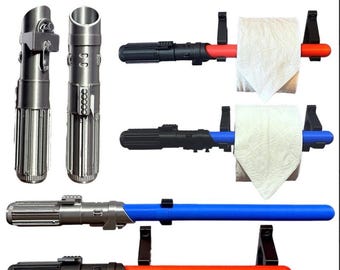 STL Lightsaber Toilet Paper Holder Darth Vader Digital File - Light Saber Hand Towel Holder - Light Saber Wall Mount - Digital File Only