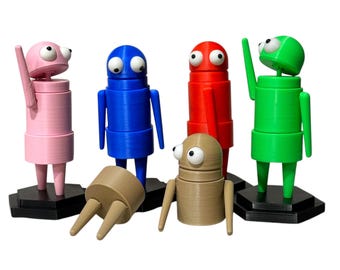 R.E.P.O Game Character Fidget Toy 3.7“In - Leathal Comapany - Robot Video Game - Cake Topper Stand - Gamer Sci-Fi Desk Decor Geeky Gift Idea