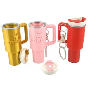 Stanley Tumbler ChapStick Holder Keychain with Screw Lid – Medicine or On-the-Go Storage - Great Gift ideas - Party Favors - Wedding Gifts