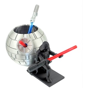 Darth Vader Pen Holder and Lightsaber Pen Set low poly Or High Detailed Versions - High-Quality Star Wars Office Accessory