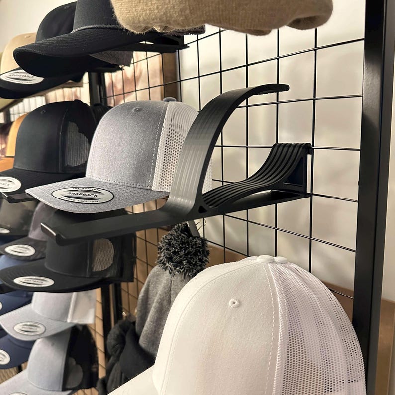 Multiple Hat Holder for Wire Racks 44mm Squares - Holds 2-3 Hats Each ...