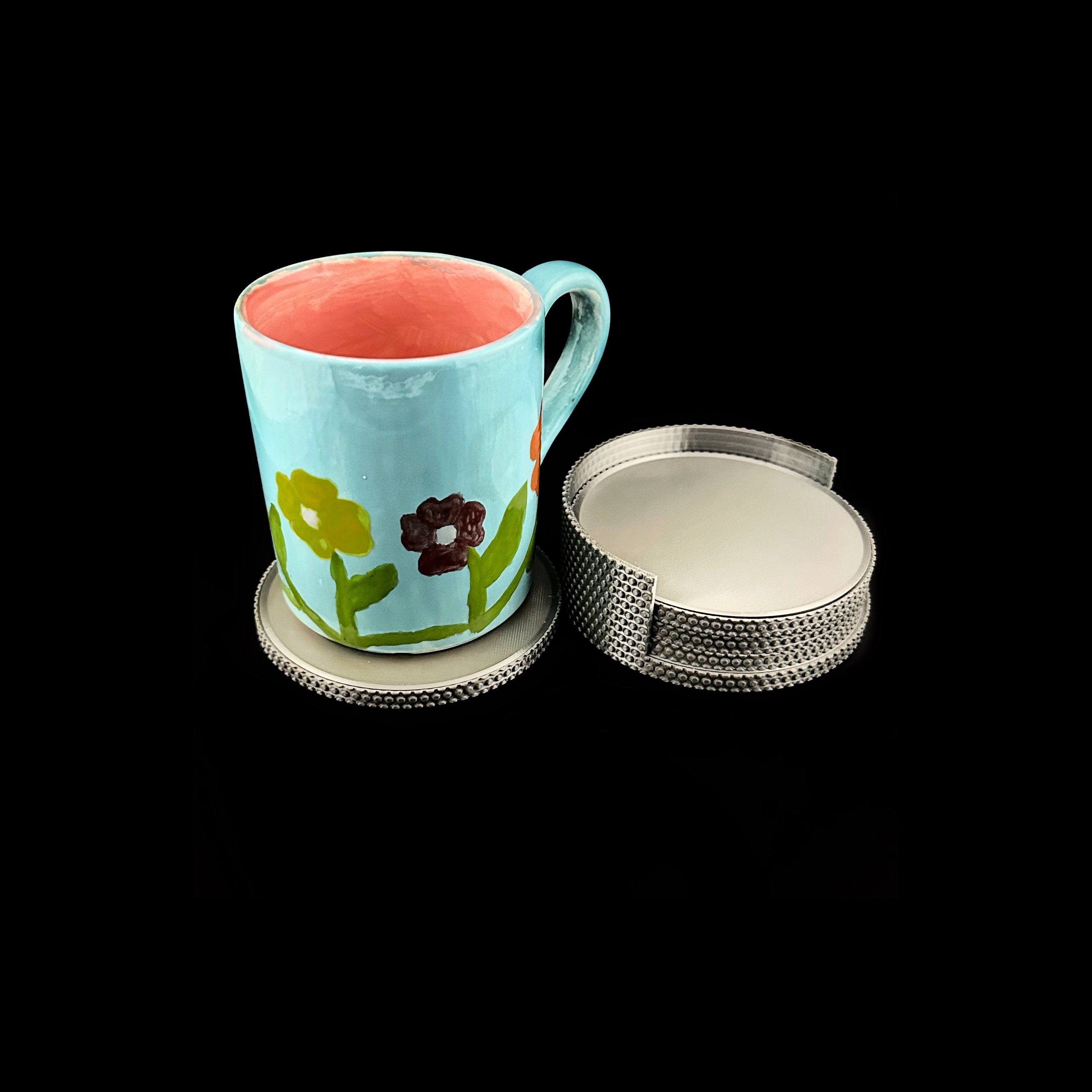 Fidget spinner black denim photocollage Coffee Mug by Denima Heart