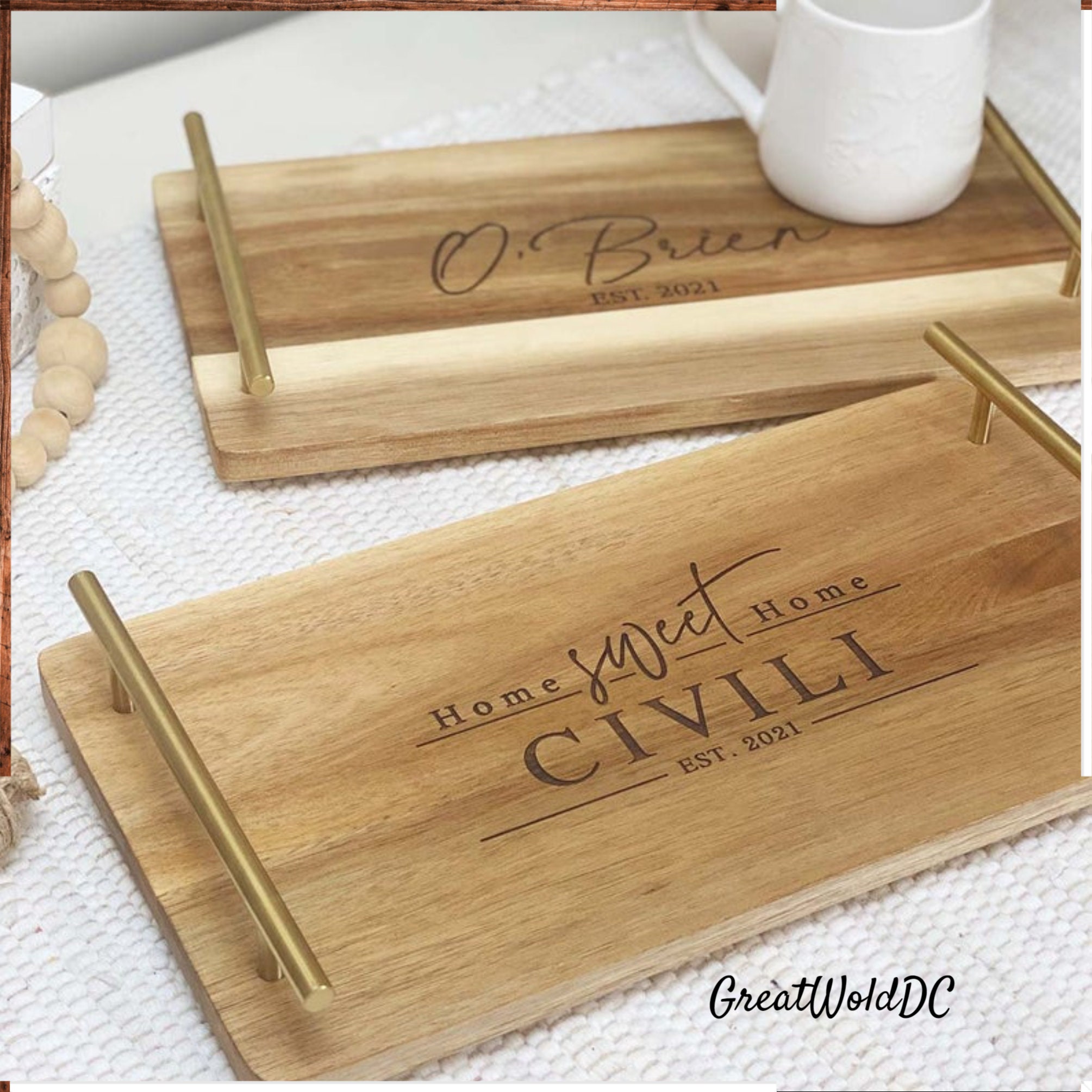 Serving Tray With Handles/ Custom Serving Tray/ Personalized Etsy