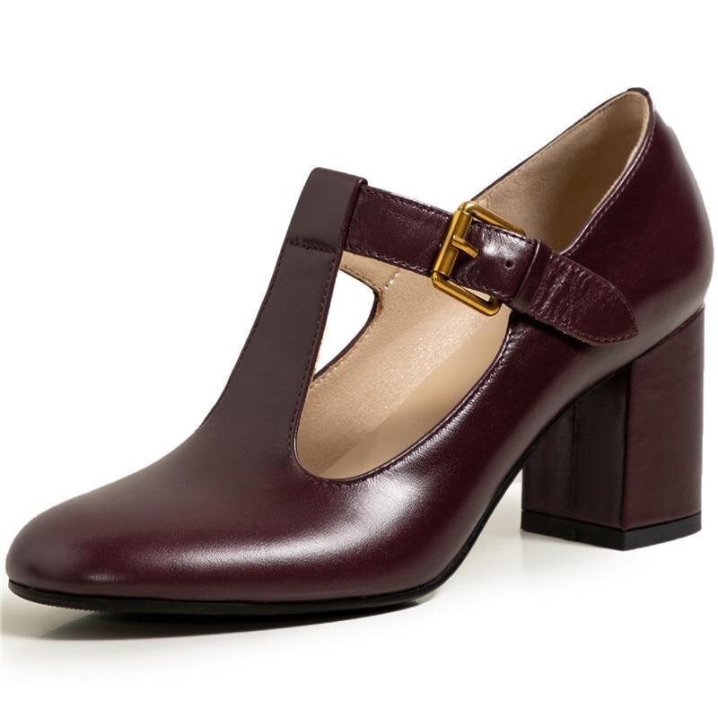 Genuine Leather Metal Buckle High Heel Pumps Women Dress Etsy Canada