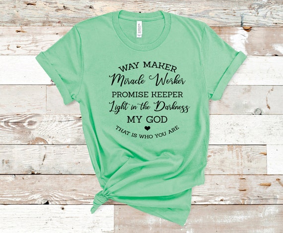 Way Maker Shirt Way Maker Shirt for Men Miracle Worker | Etsy