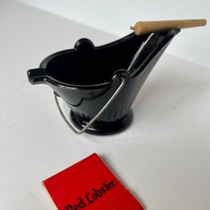 Vintage Black Bucket Ashtray