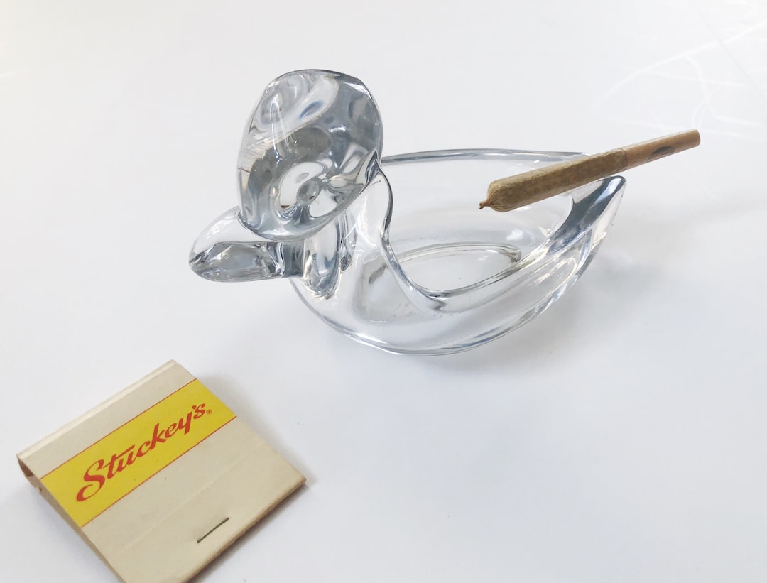 Retro Glass Duck Ashtray Etsy