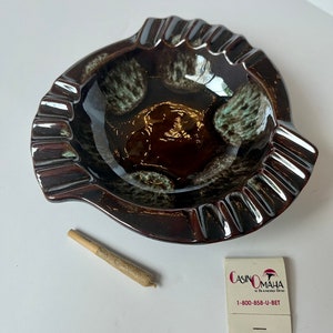 MCM Abstract Purple Ceramic Ashtray
