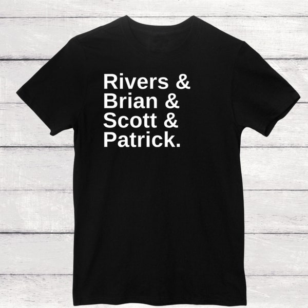 Weezer band members names | soft-style unisex tee | Rivers Brian Scott Patrick | shirt for Pop Punk, Alternative, Emo, Geek Rock style