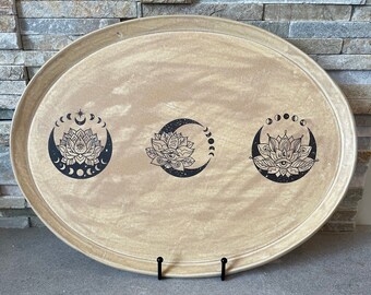 Crescent Moon and Lotus Flower Platter - extra large