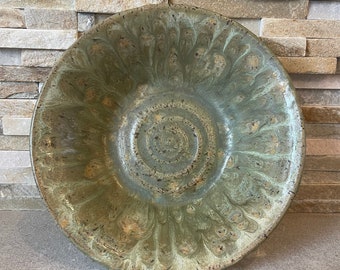 Galaxy Bowl in greens and cream
