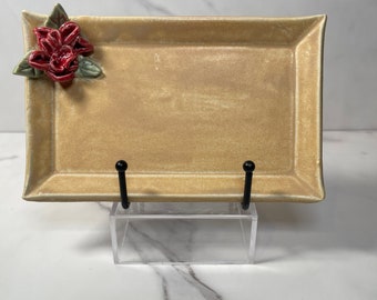 Rose plate - hand crafted