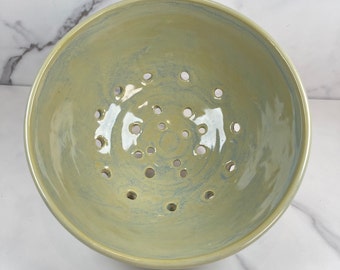 Berry Bowl in greens with hints of beige