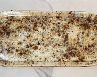 Speckled Brown and Blue Platter