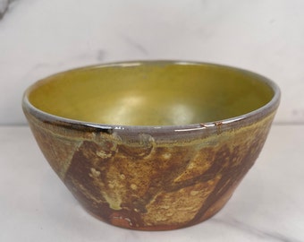 Soda Ash Bowl in Browns and Oranges