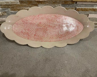 SALE - Floral Oval Platter