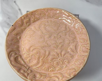 Textured Trinket Dish in peach