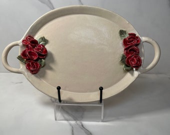 Rose Handled Platter - small