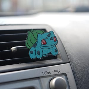 Bulbasaur Vent Clip: Anime Car Accessory, 3D Printed PLA