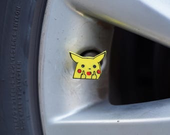 Pikachu Tire Valve Caps - Pocket Monster Car Accessory (Set of 4)