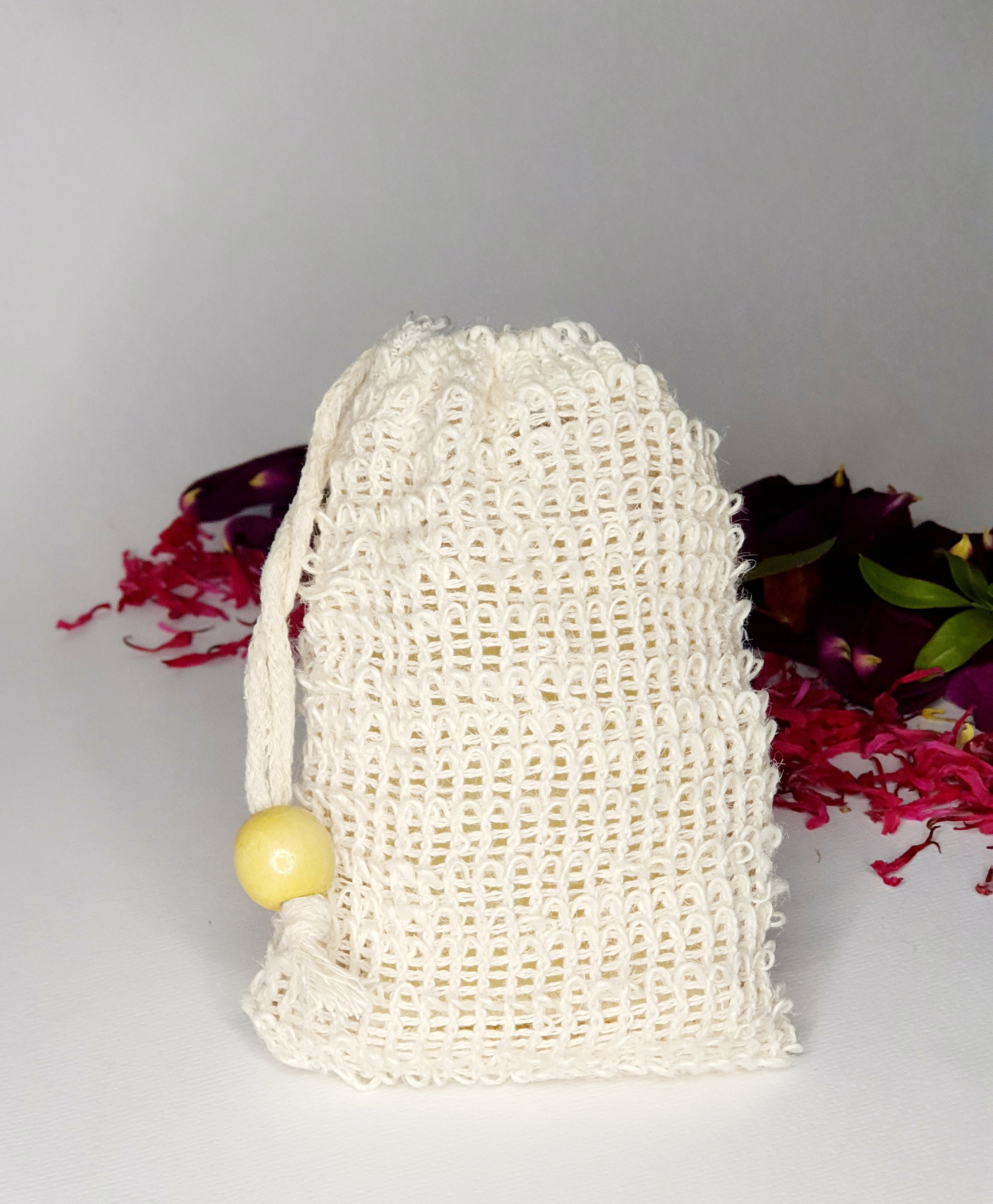Sisal Mesh Soap Saver Bag with Drawstring Etsy