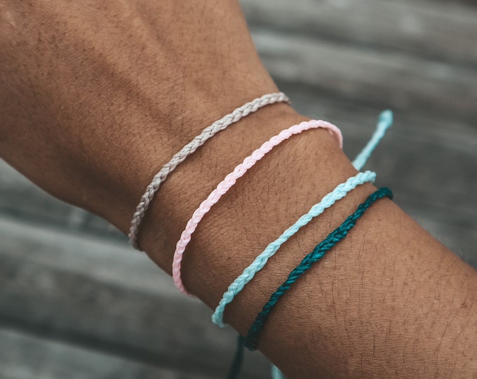 Tali Braided Macrame Bracelet Set, Waterproof Surfer Style Bracelet