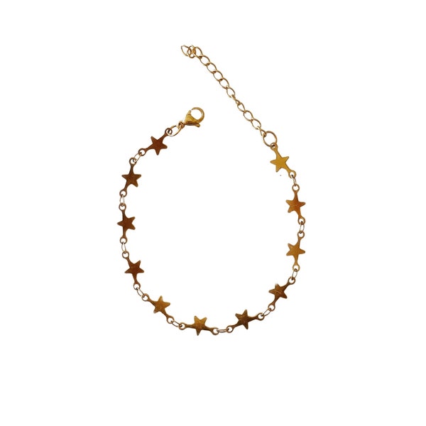 Asoka 18k Gold Plated Star Bracelet, Gold Bracelet, Chain Bracelet, Fashion Bracelet, Minimalist Bracelet, Handmade Bracelet, Gift for Her