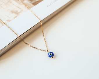 Collier en or mauvais œil, bijoux de protection délicats