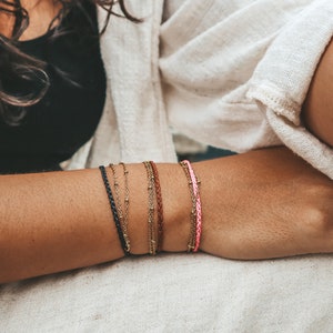 Canggu Braided Gold Chain Bracelet, Waterproof Stacking Jewelry