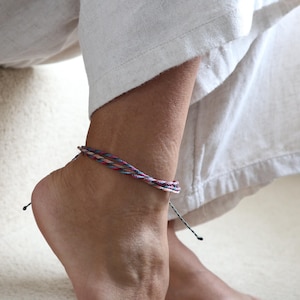 Geflochtenes Fußkettchen von Bali Soul, Sommer Fußkettchen, Minimalistisches Fußkettchen, Festival Schmuck, Surfer Fußkettchen, Geschenk für Sie