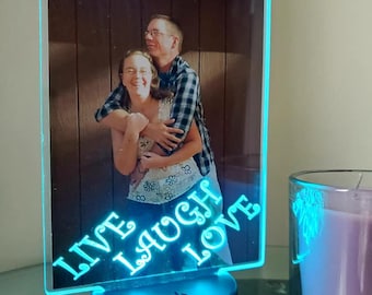 Live, laugh, love led photo frame, 5x7 led photo frame, gifts under 25, keepsake 5x7 led frame.