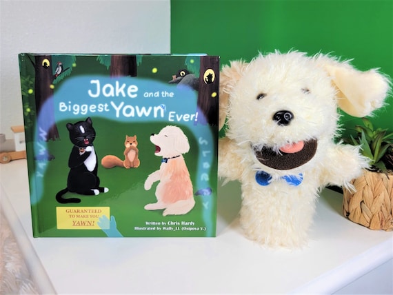 Children's Book and Puppet Gift Set Kids Bedtime Story Book and Dog Hand Puppet Unique Children's Gift Baby Shower Gift Dog Puppet and Book