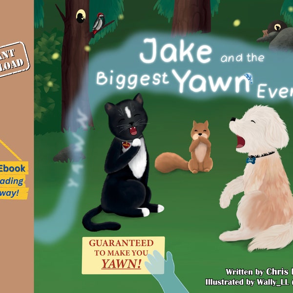 Children's Ebook Bedtime Story Dog Book Yawning Animal Book Bedtime Picture Book for Kids Gift Kids E-book Bedtime Story with Animals