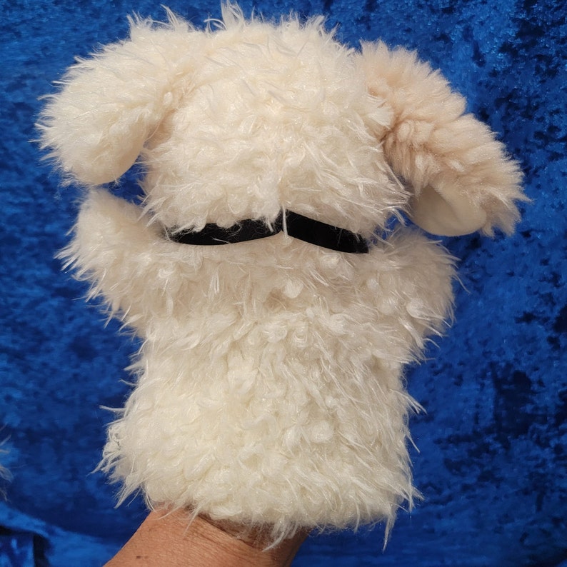 Dog Hand Puppet White Cute Dog Puppet Soft Furry Dog Puppet for Book