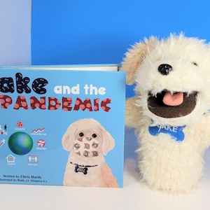 Children&#39;s Book and Hand Puppet Gift Set Dog Book Kids Animal Book Bedtime Story Special Keepsake Unique Baby Shower Gift Pandemic Baby Gift