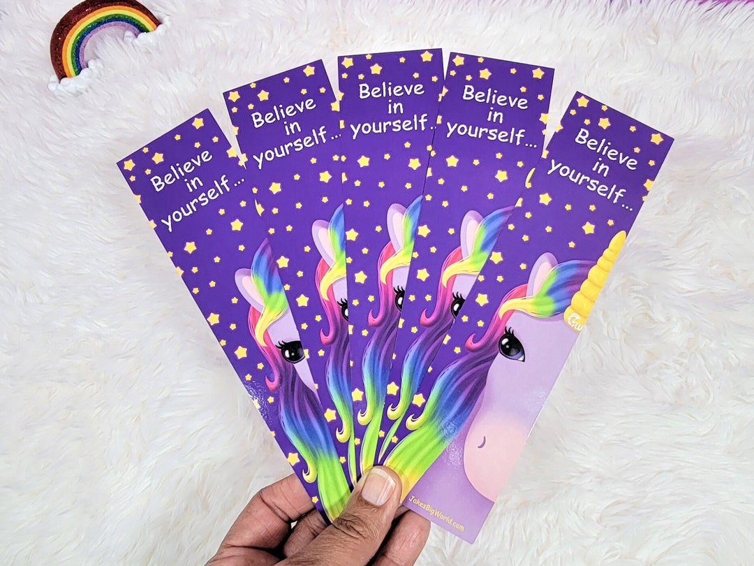 Unicorn Birthday Party Favor Bookmark for Unicorn Lover Gift for